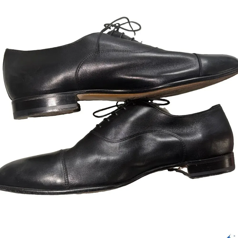 Men’s Santoni Oxford Shoes Dress Black 11.5 (SRE)